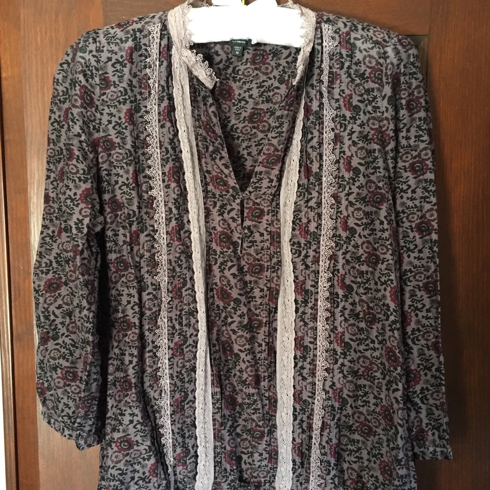 EUC Sanctuary purples liberty floral top